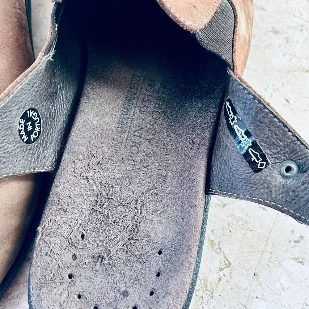 Mephisto Comfort Shoes Euro 41 Brown Nubuck Leather Slides Shoes US 10 10.5